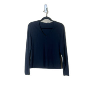 Banana Republic Black V-Neck Meryl Stretch Long Sleeve Medium Basic Capsule